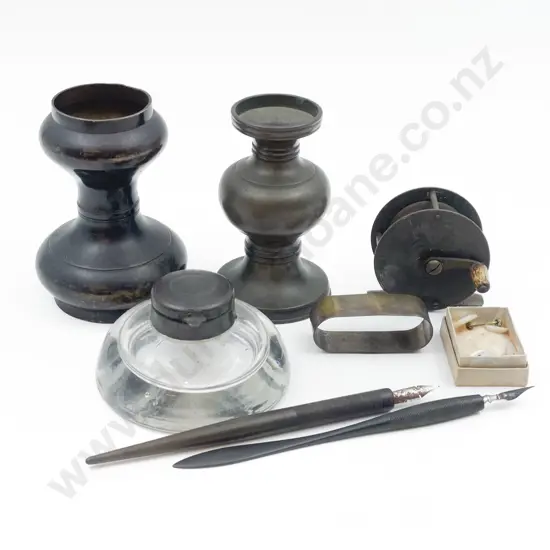 Quantity of Assorted Vintage including Fishing Reel Ink Well etc