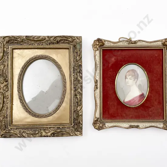 Framed Portrait Miniature & Gilt Photo Frame