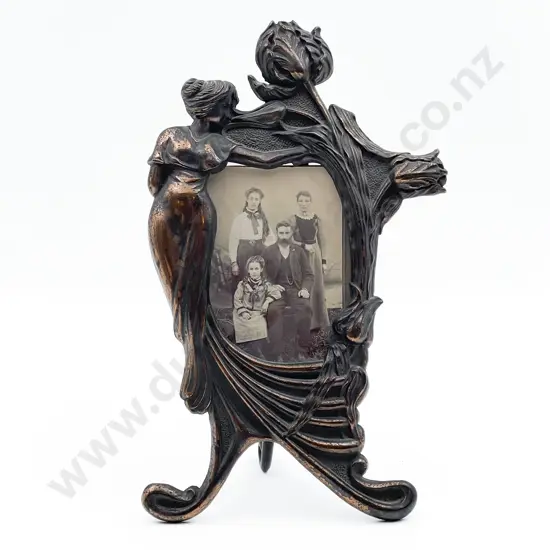 Cast Metal Art Nouveau Style Photo Frame