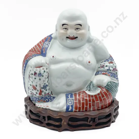 Ceramic Buddha Figure on Stand