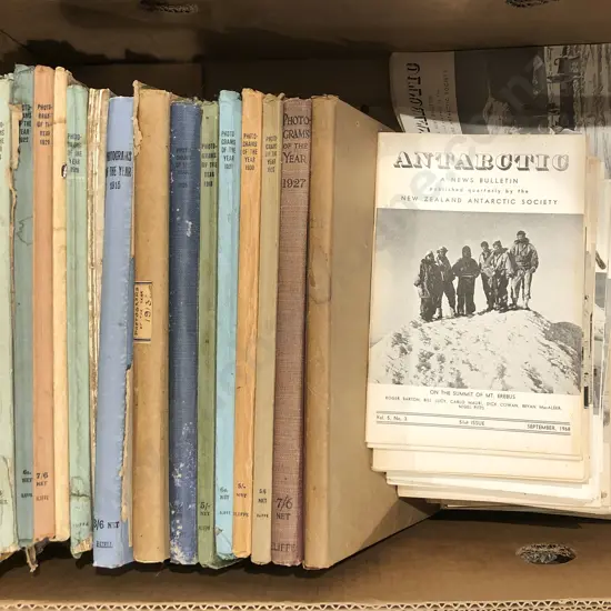 Box of Antarctic Journals and Photographs of the Year Annuals