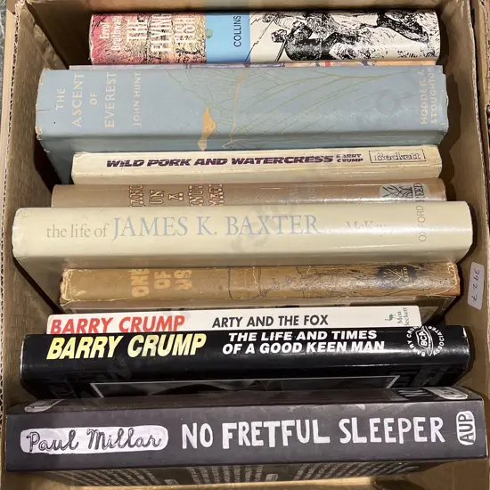 Box Assorted Books including Barry Crump