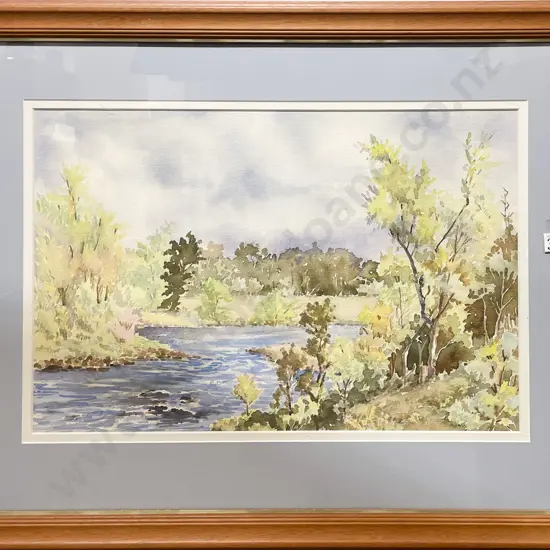 Diana Squires - River Landscape - Watercolour