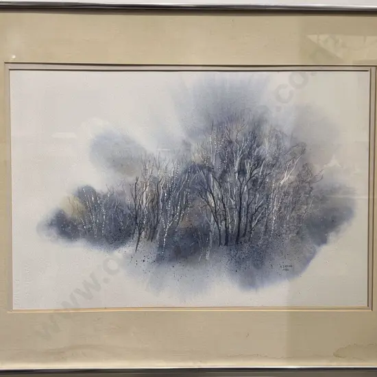 A J Rewi - Winter Forest - Watercolour