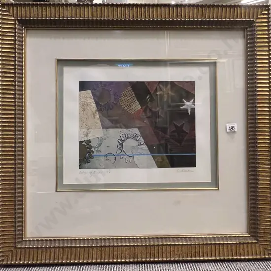 Indistinctly Signed - Edge of Night - Mixed Media Abstract