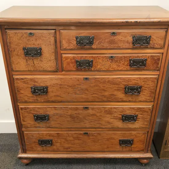 Antique Kauri and Burr Totara Scotch Chest