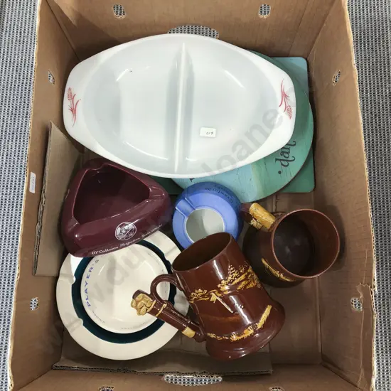 Box Quantity of Assorted Including Alcohol Advertising Ashtrays