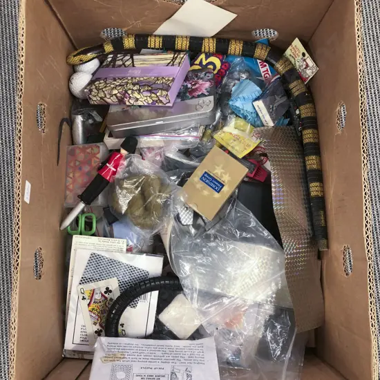 Box of Assorted Playing Cards and Joke Shop Items