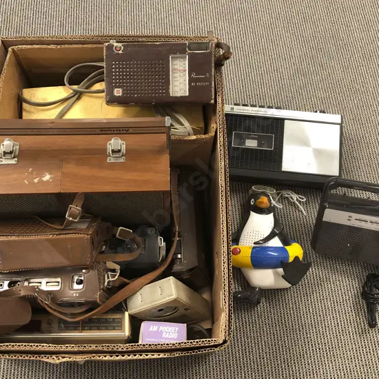 Box of Assorted Vintage Radios etc