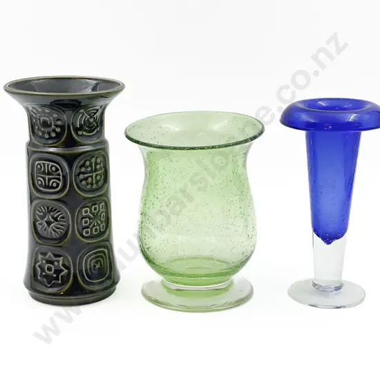 Two Glass Vases Together with Royal Winton Vase
