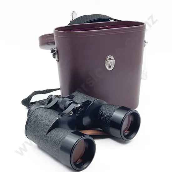 Good Quality Pair Of Carl Zeiss Jena Dodecarem 12 x 50B Binoculars & Leather Case