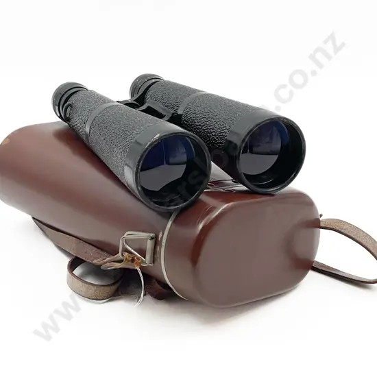 Large Pair Of Hensoldt Wetzlar Gebirg Binoculars & Leather Case