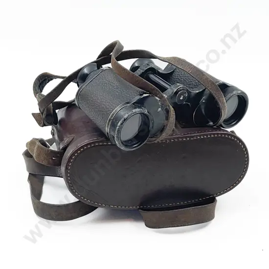 Pair Of Vintage Carl Zeiss Jena Silvamar 6 x 30 Binoculars & Leather Case