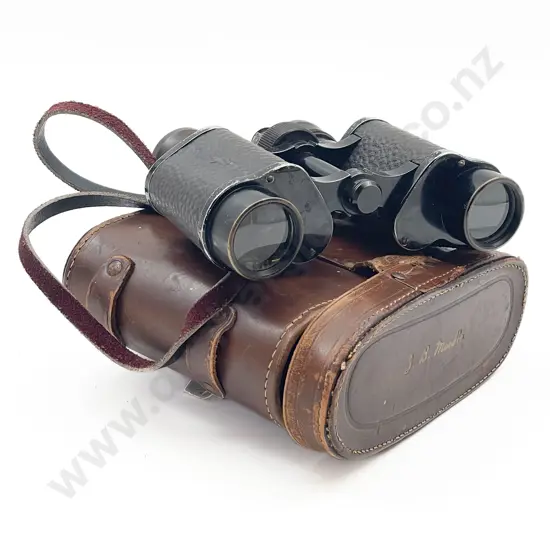 Pair Of Carl Zeiss Jena Iflex 2 x 40 Binoculars & Leather Case