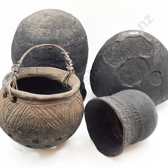 Four PNG Raku Pots