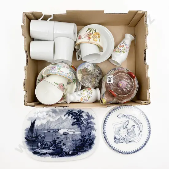 Quantity of Assorted China Together with Blue and White Wall Plaques