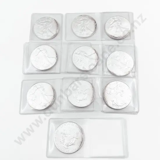 USA 2011 American Eagle Unc $1 Coins 1oz Fine Silver x 10