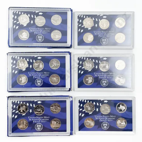 US Mint 50 State Quarters Proof Sets 2000 2001 2002 x2 2004 2005