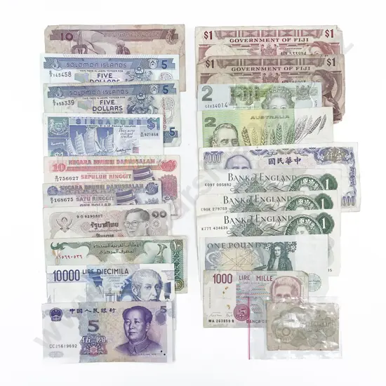 Qty World Vintage Bank Notes (21)
