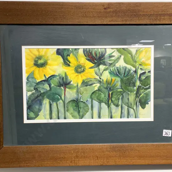 Rosie - Sunflower Still Life - W/C