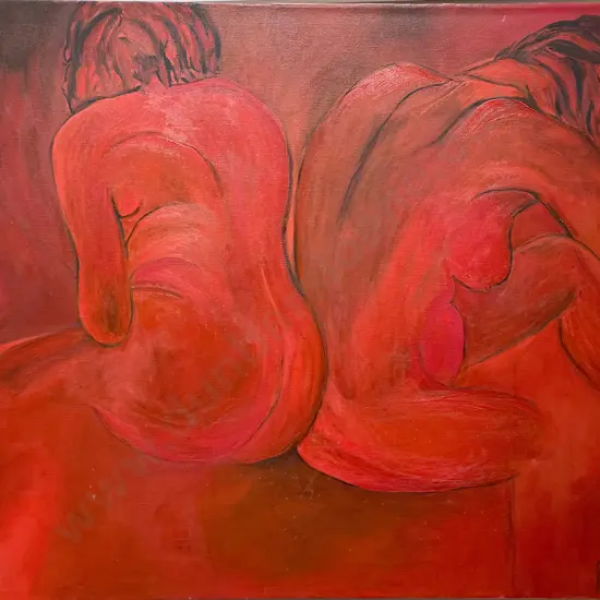 Indistinctly Signed - Nude Canvas Work