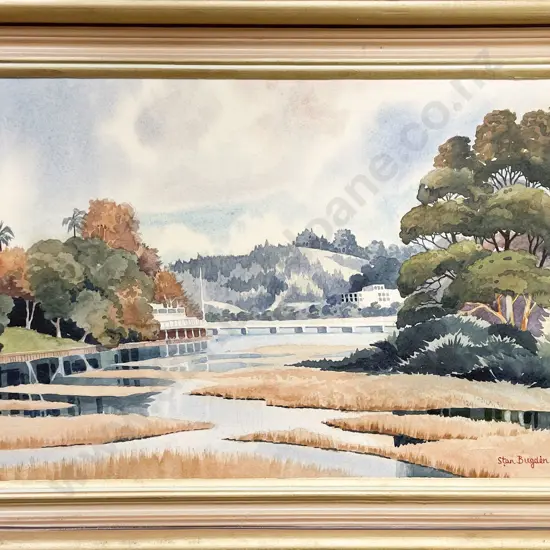 Stan Bugden - Weed and Water Patterns - W/C on Board