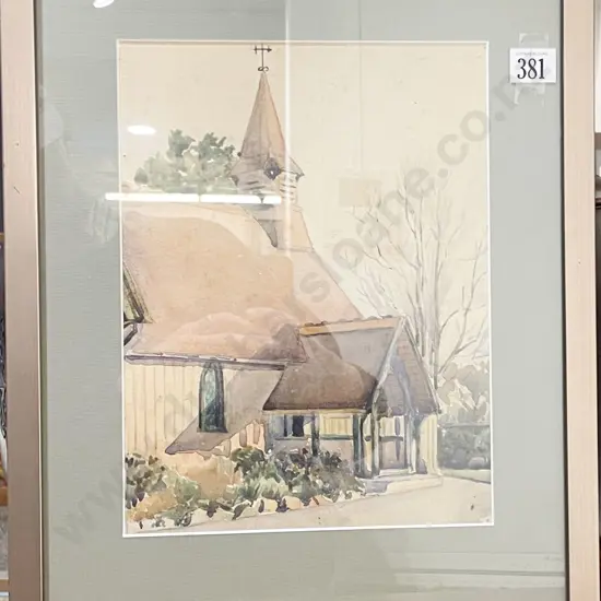 Unsigned W/C Church Scene