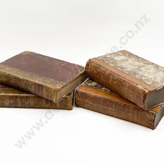 Four Vintage Leatherbound Dictionaries