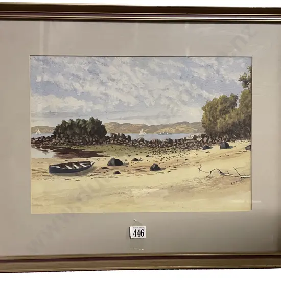 R P MacGoun - Coastal Study with Rowing Boat & Sailing Ships