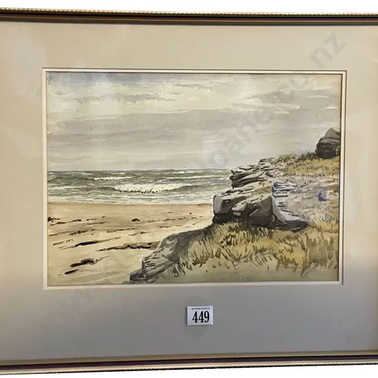 R P MacGoun - Coastal Study with Rocky Outcrop