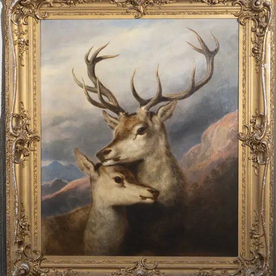 James William Giles (1801-1870) - Stag & Doe