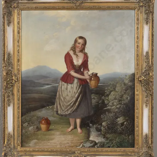 C19th Portrait of Young Girl in Scottish Landscape