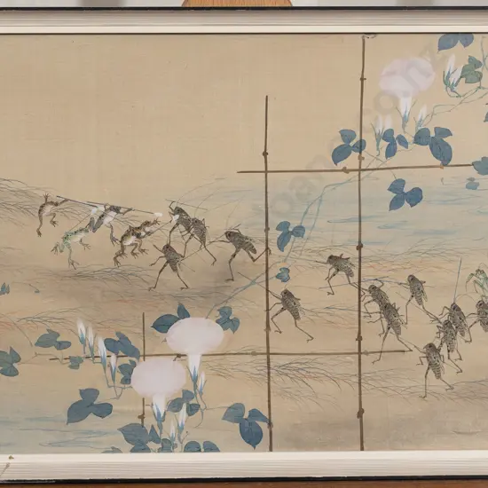 Chinese Painting on Silk -  Battle of the Insects