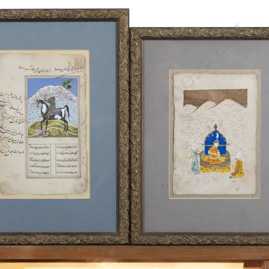 Pair of Framed Moghul School Illustrations
