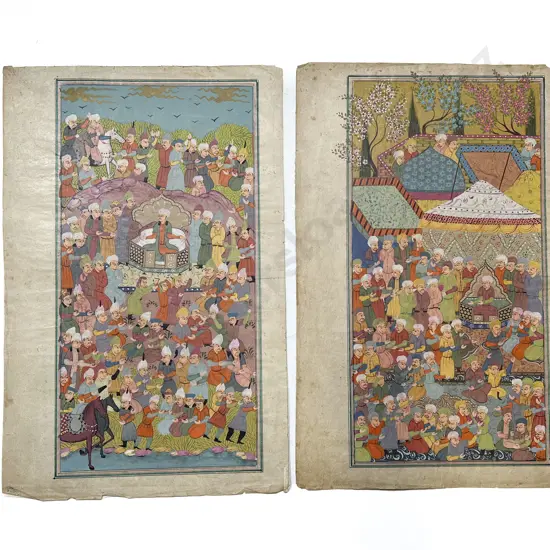 Two Moghul School Illustrated Manuscript Pages (unframed)
