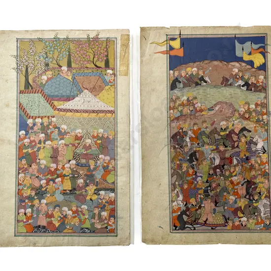 Two Moghul School Illustrated Manuscript Pages (unframed)
