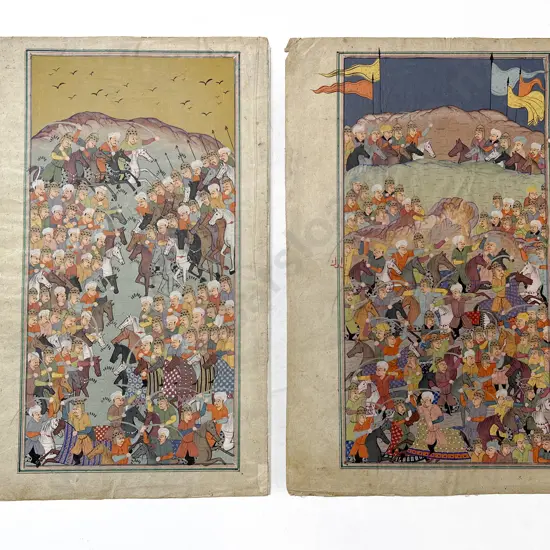 Two Moghul School Illustrated Manuscript Pages (unframed)