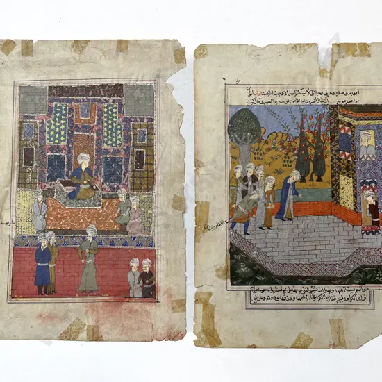 Two Moghul School Manuscript Illustrations (unframed)
