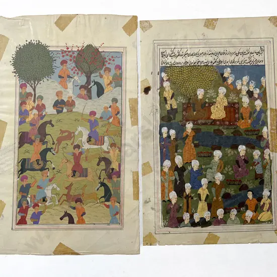 Two Moghul School Manuscript Illustrations (unframed)