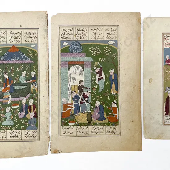 Three Moghul School Manuscript Illustrations (unframed)