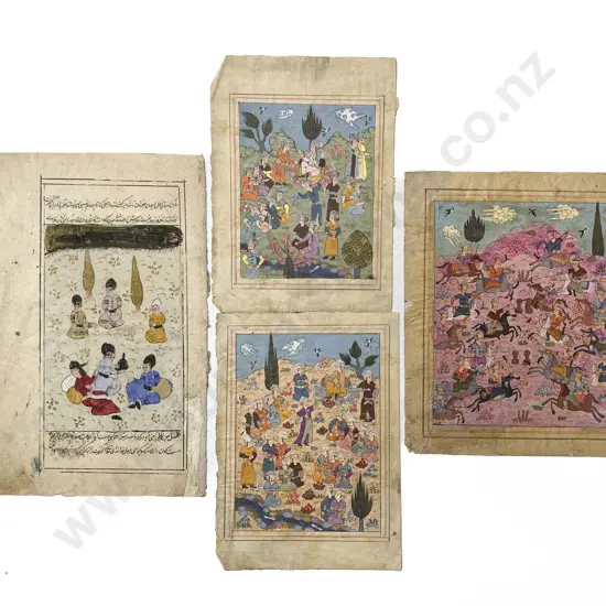 Four Moghul School Manuscript Illustrations (unframed)