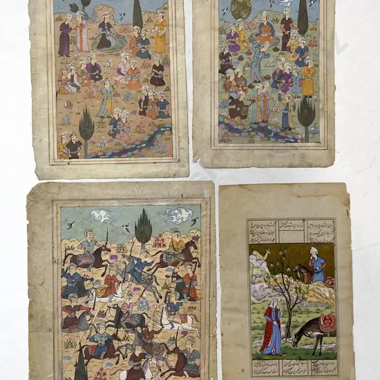 Four Moghul School Manuscript Illustrations (unframed)