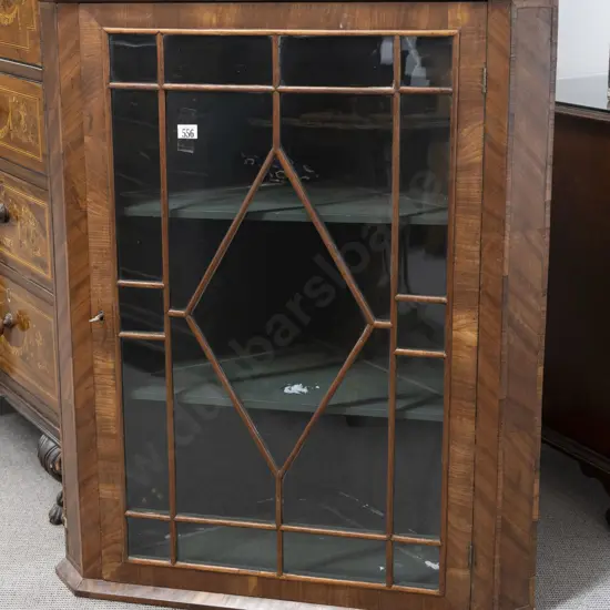 Geo III Mahogany Hanging Corner Cupboard