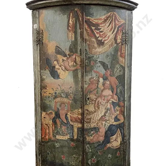 C19th Bowfront Hanging Corner Cupboard