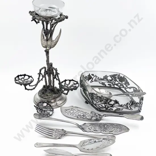 Decorative Candle Holder with Assorted Serving Cutlery etc