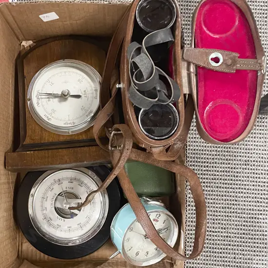 Quantity of Assorted including Barometers and Pair of Binoculars etc