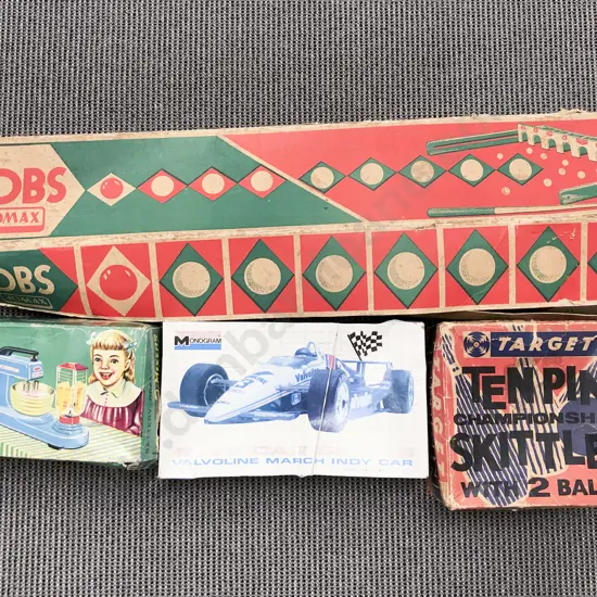 Three Boxed Vintage Games together with Model Kitset