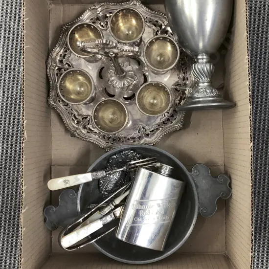 Quantity of Assorted including Small Johnny Walker Hip Flask