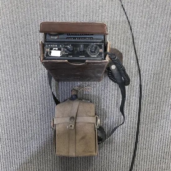 Lands & Survey Vintage Radio and WWII Water Bottle