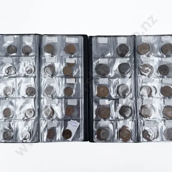 Three Small Coin Albums of Vintage UK Copper Coinage